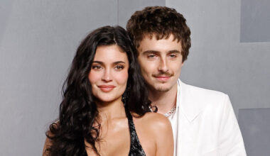 Timothee Chalamet and Kylie Jenner attend the 2026 Vanity Fair Oscar Party hosted by Mark Guiducci at Los Angeles County Museum of Art on March 15, 2026 in Los Angeles, California.