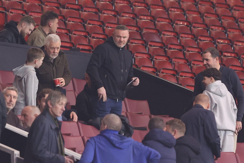 Wayne Rooney watching Man Utd U18s at Old Trafford