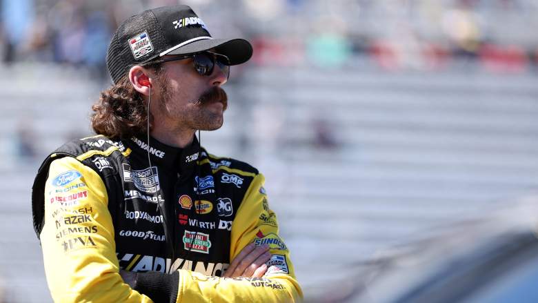Ryan Blaney speaking after contact with Denny Hamlin during the NASCAR Cup Series race at Martinsville Speedway