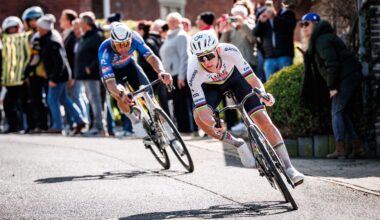 Tadej Pogačar leads Mathieu van der Poel in the Tour of Flanders (Photo: Pim Waslander/Soccrates/Getty Images)