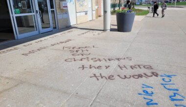 mississauga high school and community centre targeted with hate graffiti.