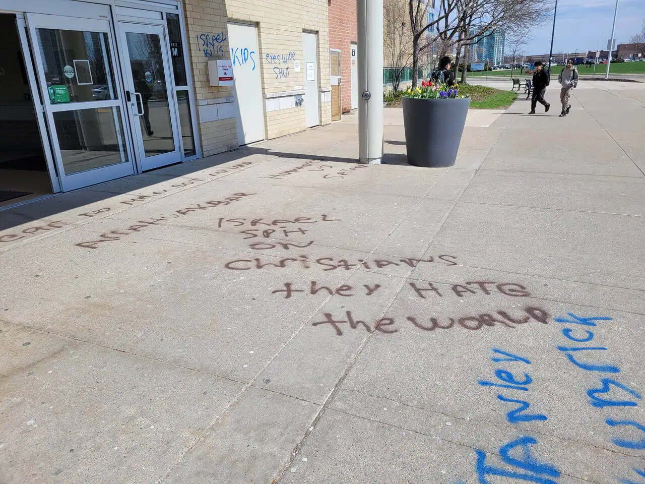 mississauga high school and community centre targeted with hate graffiti.