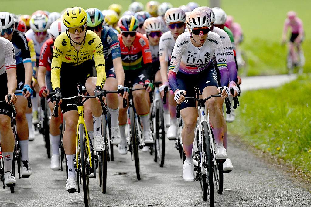 WAREGEM, BELGIUM - APRIL 01: Brodie Chapman of Australia and UAE Team ADQ competes during the 14th Dwars door Vlaanderen 2026 - Women's Elite a 128.8km one day race from Waregem to Waregem / #UCIWWT / on April 01, 2026 in Waregem, Belgium. (Photo by Luc Claessen/Getty Images)