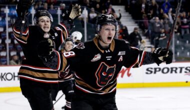 Hitmen's Moore nets 4 straight game-winning goals to sweep Wheat Kings