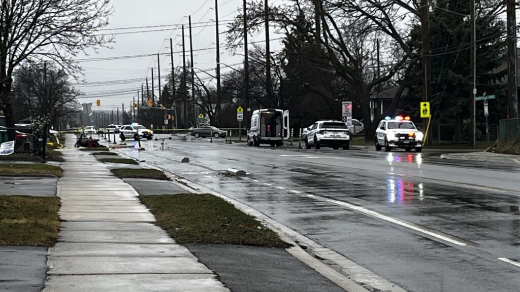 A man is in hospital after crashing on his scooter in Brampton. CITYNEWS/Joe Lotocki