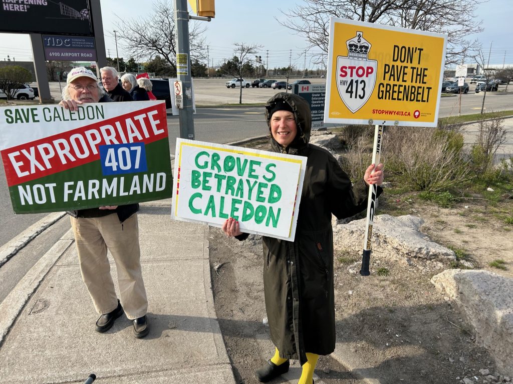 Protester at Mayor’s Gala