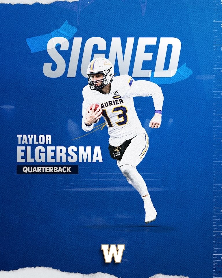 Blue Bombers announce signing of highly regarded QB Elgersma - PortageOnline.com
