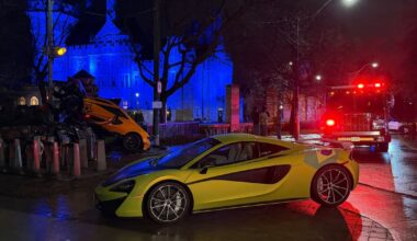 McLaren crashes into wall near Casa Loma