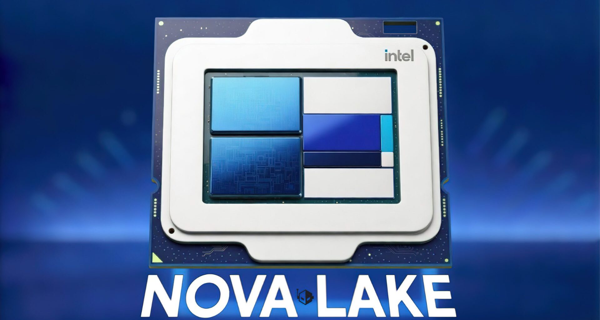 An Intel processor with the text 'NOVA LAKE' displayed below it.