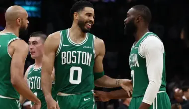 Celtics catch fire from deep, tie NBA record with 29 threes to clinch No. 2 seed image