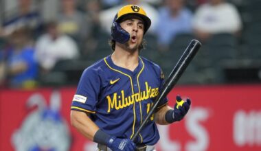 Milwaukee Brewers’ Sal Frelick exits vs. Kansas City Royals with left side tightness