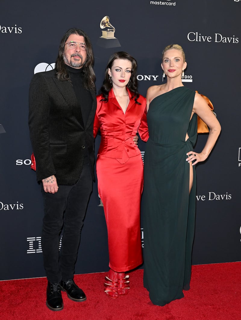 Dave Grohl with his daughter Violet and Jordyn Blum. Photograph: Axelle/Bauer-Griffin/FilmMagic