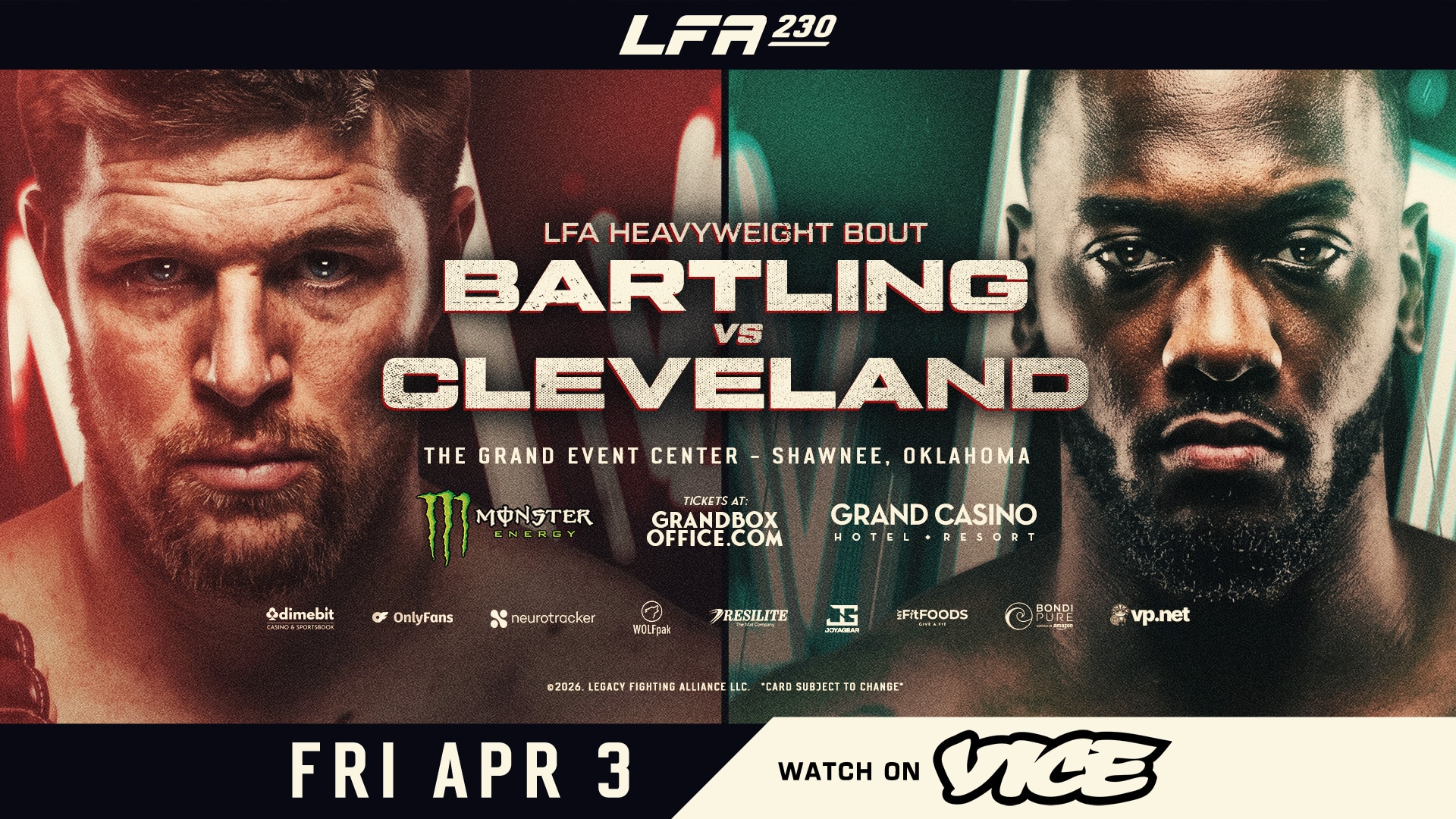 LFA 230 is our regional show of record this week. Come check out regional mma to make some picks, predictions & bets