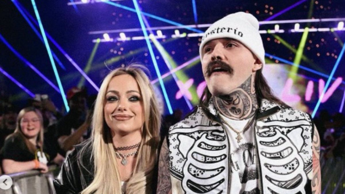 Liv Morgan and Dominik Mysterio making their entrance on Raw