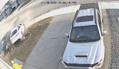 Two children, father nearly struck after crash in Mahogany