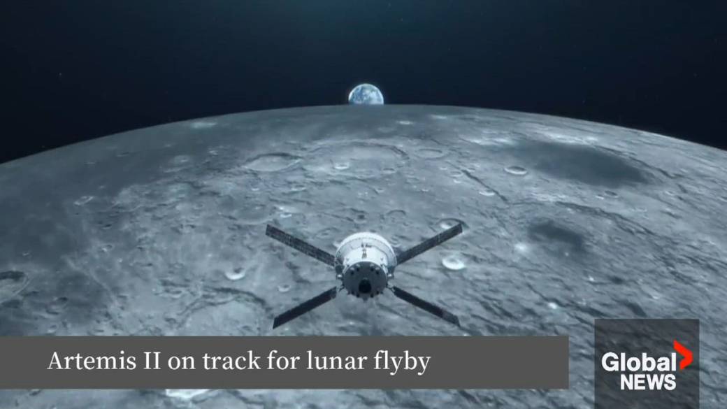 Click to play video: 'Artemis II on track to fly past the moon'