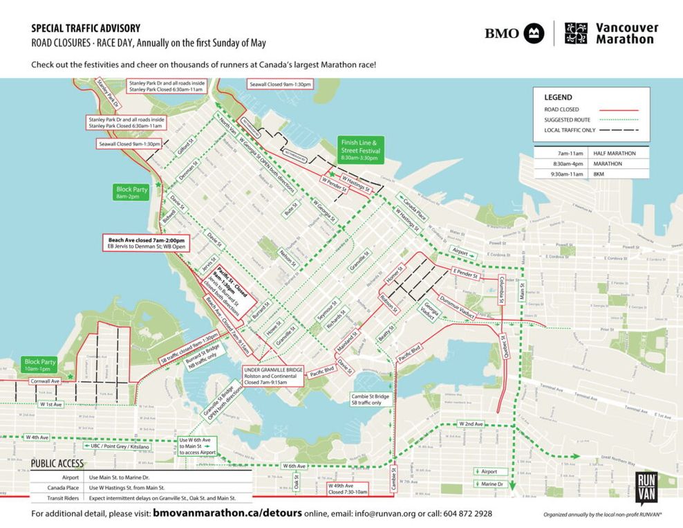 Marathon road closures