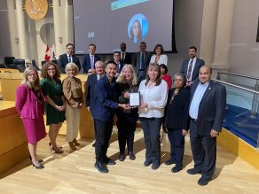 Members of Council and members of MSTSAC present Ms. Tina Godsoe with the 2025 Dr. Arthur Wood Award.