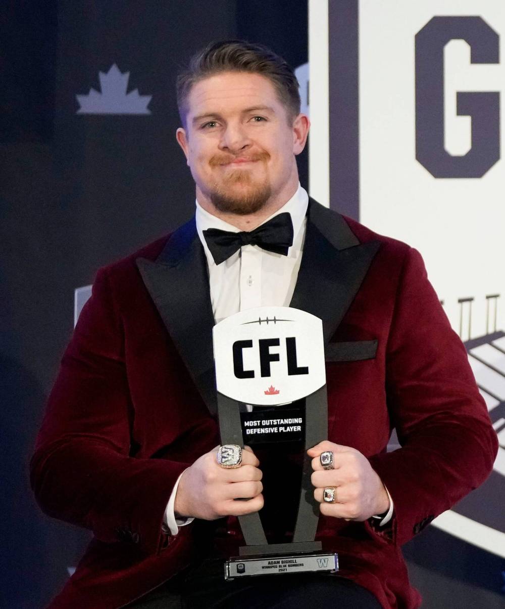 Nathan Denette / The Canadian Press files
Bighill was named Most Outstanding Defensive Player three times in his CFL career, once with the BC Lions and twice with the Blue and Gold.