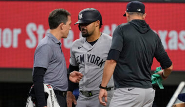 Yankees outfielder Jasson Dominguez to get more elbow testing after hit by pitch