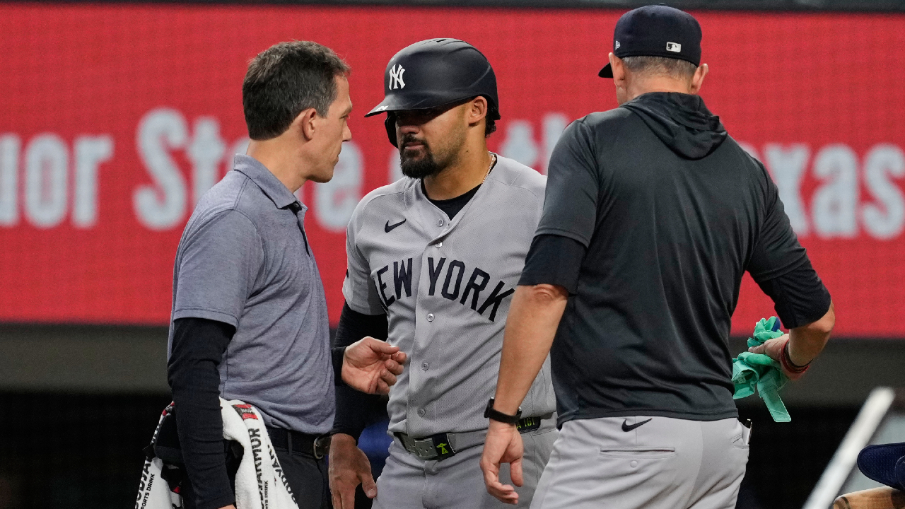 Yankees outfielder Jasson Dominguez to get more elbow testing after hit by pitch