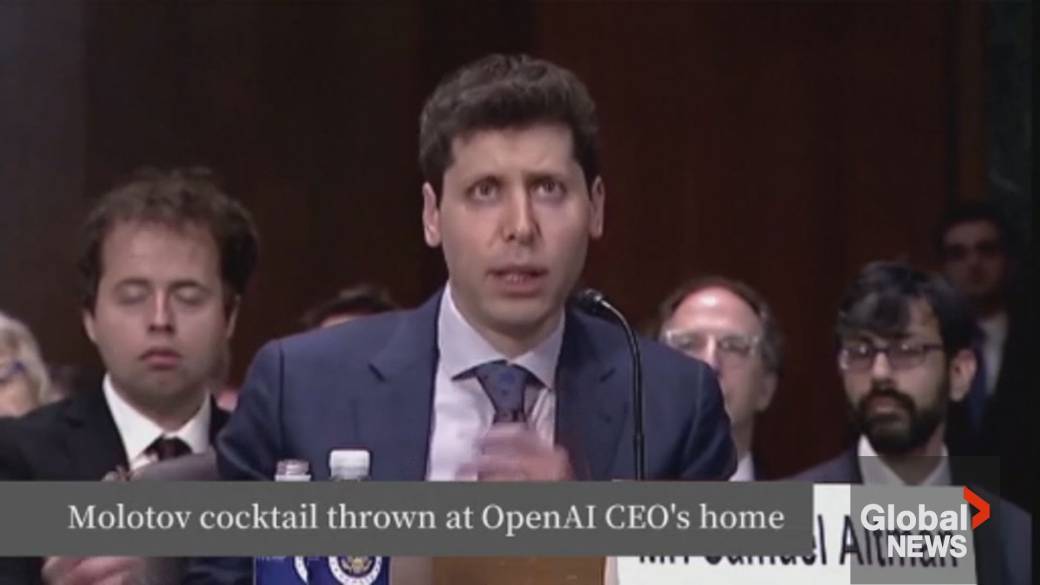 Click to play video: 'Molotov cocktail thrown at home of OpenAI CEO Sam Altman, man arrested'