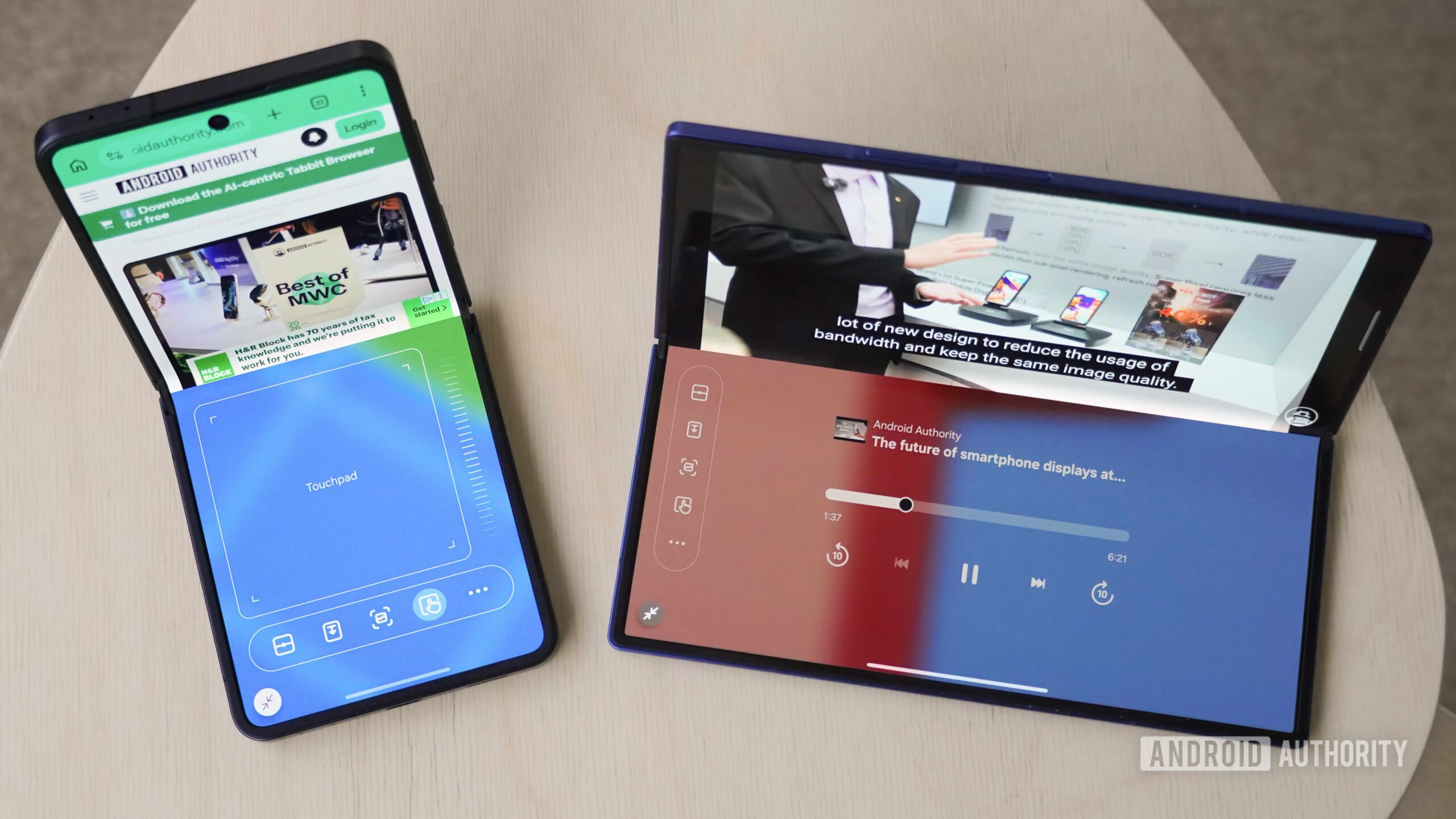 Flex mode on a Galaxy Z Fold 7 and Flip 7.