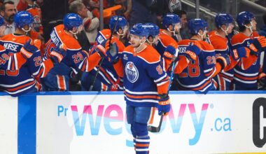 Edmonton Oilers lead Anaheim Ducks after first period in Game 5 of first-round playoff series