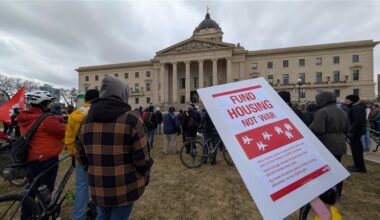 Over 20 peace groups gather for 'End Global War' march in Winnipeg