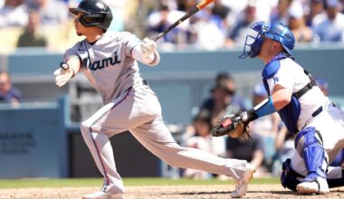Javier Sanoja has two-out bloop single to lift Miami Marlins over Los Angeles Dodgers