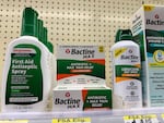 Bactine products available for sale at a Walgreens drugstore in the Goose Hollow neighborhood of Portland on Apr. 8, 2026. According to a practice clarification issued by the Oregon Health Authority, tattoo artists are not allowed to use these products on clients.