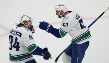 Last-place Vancouver Canucks beat NHL-leading Colorado Avalanche; Nathan MacKinnon scores 50th in loss