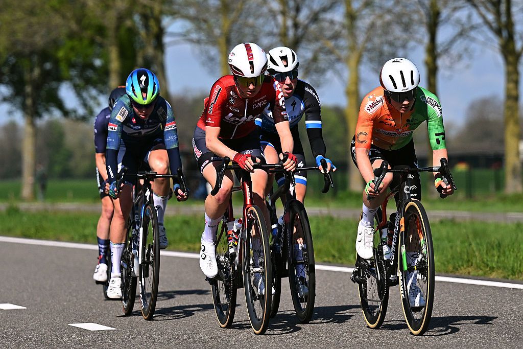 A breakaway of five riders during the 12th Amstel Gold Race Ladies Edition 2026. (Photo by Luc Claessen/Getty Images)