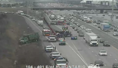 Highway 401 collision in Mississauga: eastbound collectors partially closed