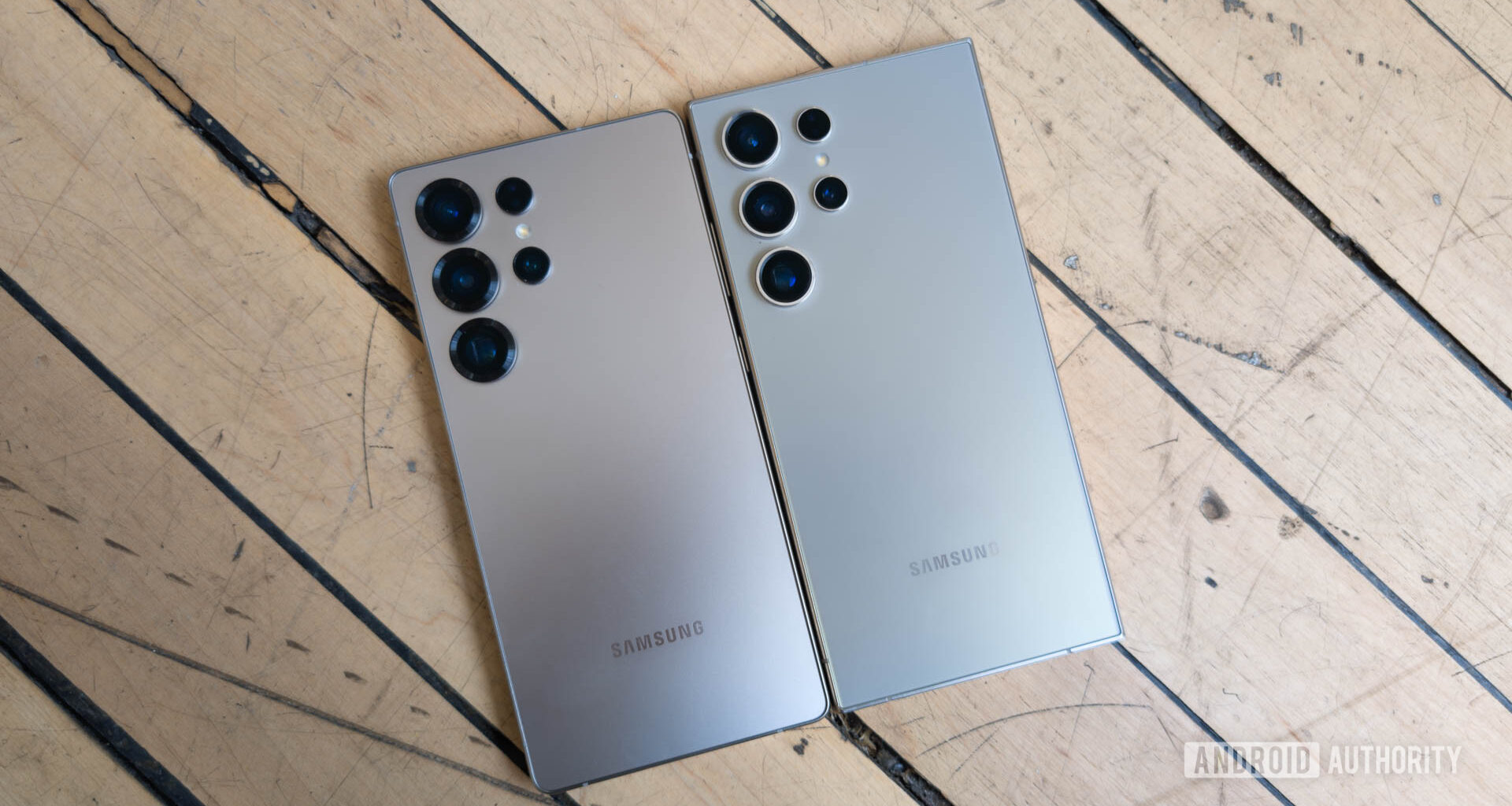 Samsung Galaxy S25 Ultra next to Samsung Galaxy S24 Ultra