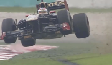 F1 driver loses steering wheel in airborne accident