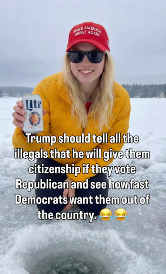 The Facebook account created for Emily Hart shared pro-MAGA messages