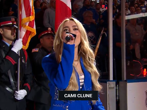 Fans jumped in to help Sabres anthem singer Cami Clune when her microphone cut out during O Canada