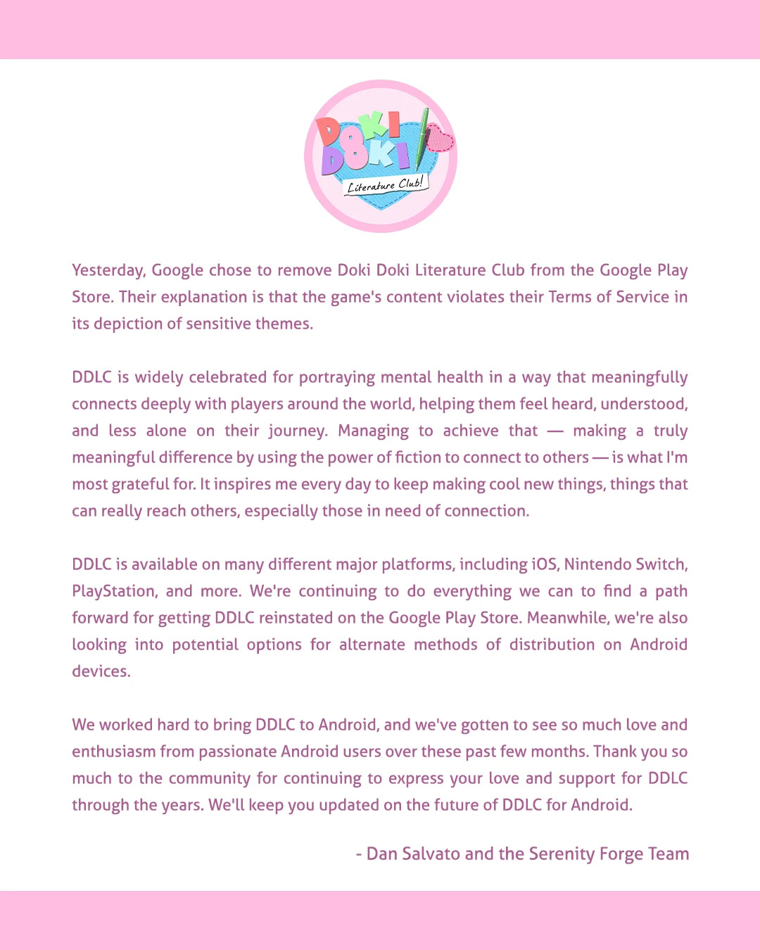 Serenity Forge bluesky post