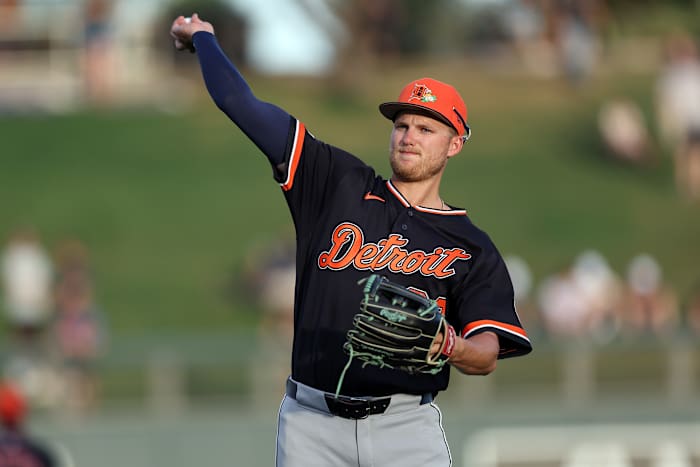 Detroit Tigers’ Parker Meadows carted off field after violent collision in outfield