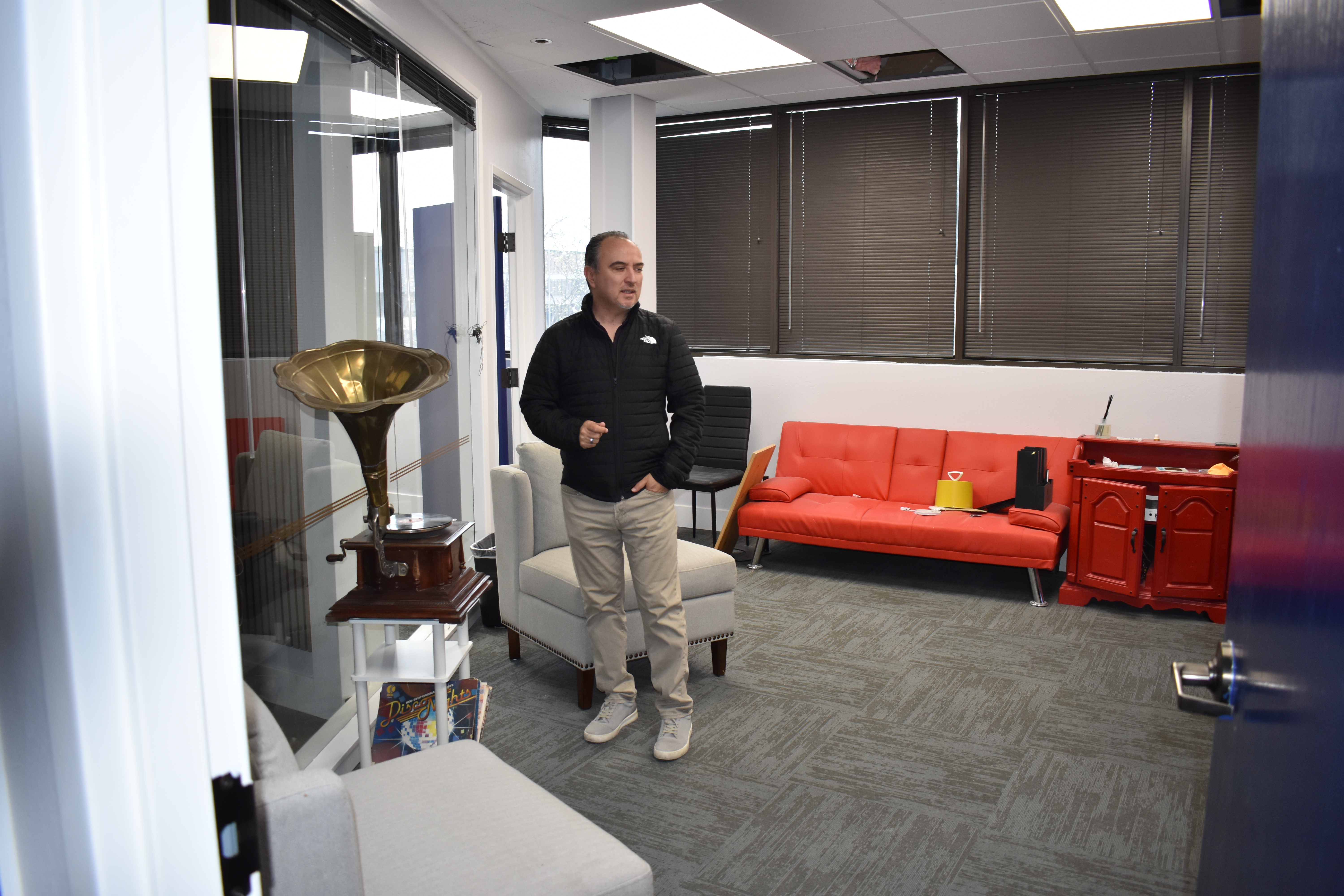 Hector Velazquez at the office of his company Nexo Media...