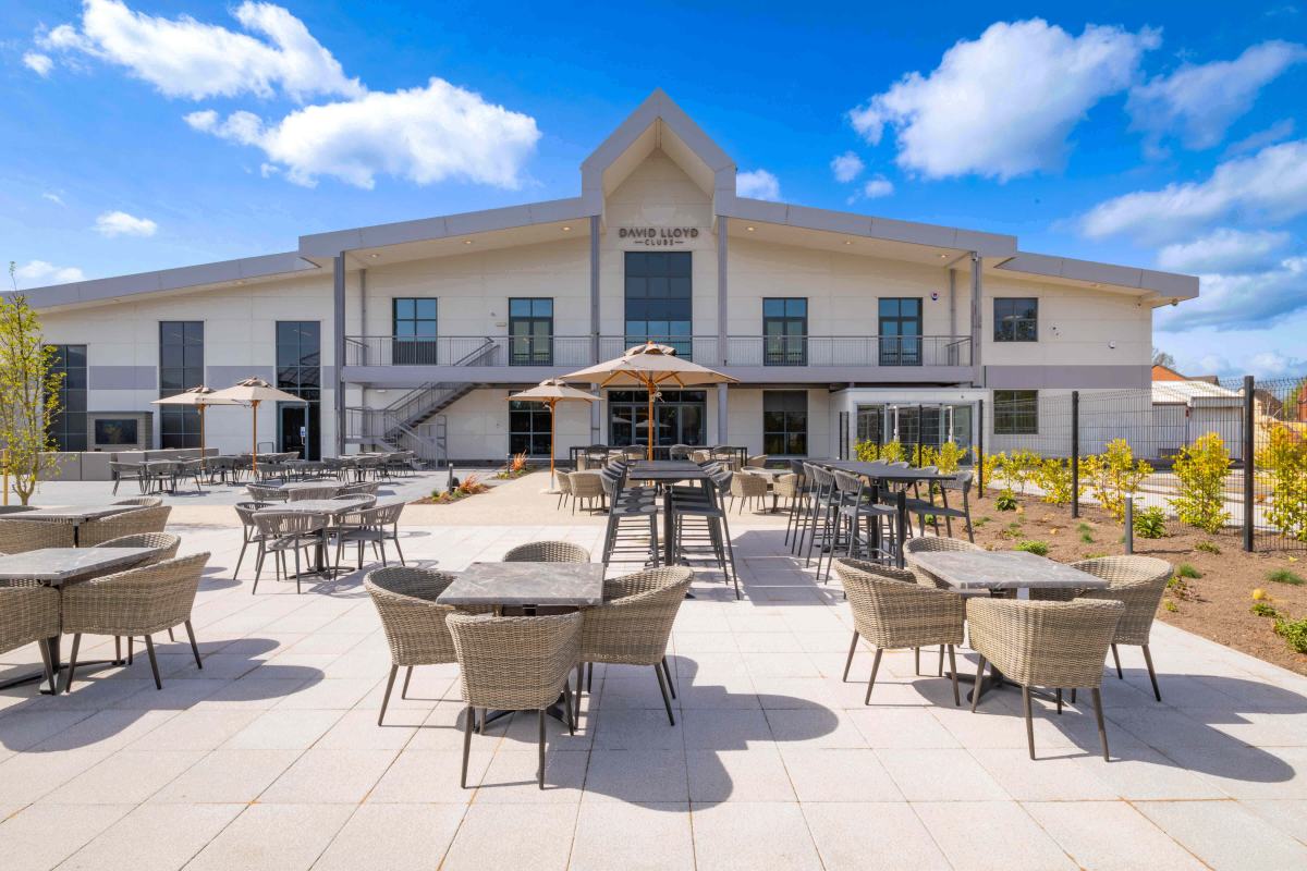 The outdoor relaxation terrace at David Lloyd Shrewsbury Club.  Photo: Matt Fisher / David Lloyd Leisure Group