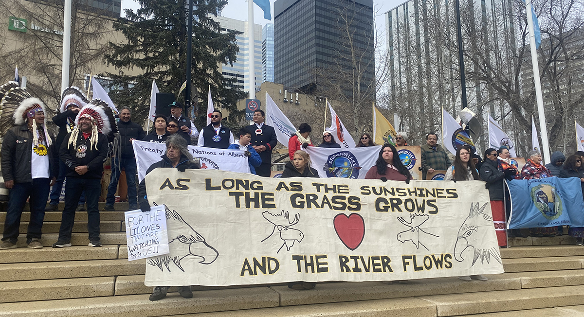 First Nations rally in downtown Edmonton as court hears arguments on separatist petition