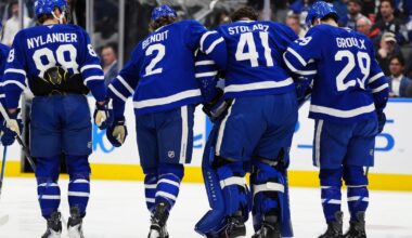 Maple Leafs’ Stolarz exits with lower-body injury; Carlo (LBI), Joshua (UBI) also hurt vs. Capitals