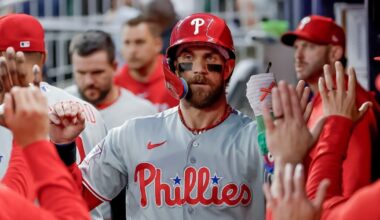 Bryce Harper leads Phillies past Braves in 10 innings to stop 10-game losing streak