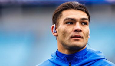 Puka Nacua attends the first day of the Rams' offseason program following the receiver's rehab stint