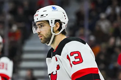 New Jersey Devils center Nico Hischier New Jersey Devils center Nico Hischier