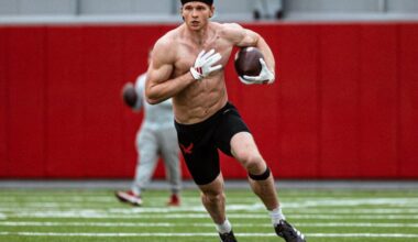 Ranked CFL Draft prospect Nolan Ulm performs for scouts at NFL pro day