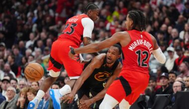 Raptors overcome poor shooting to tie series with Cavaliers