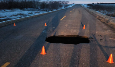 Highway closed west of Foxwarren after sinkhole discovered